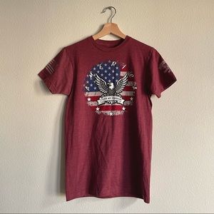 NWOT Patriotic I Love My Freedom America Burgundy Tee